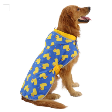 Reversible Hooded Dog Raincoat